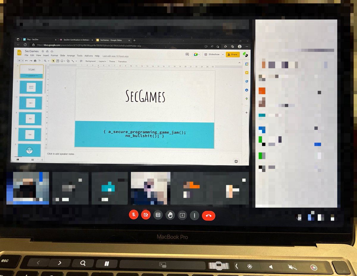 secdim's tweet photo. As it happened, our very first SecGames: 40 RSVPS. Devs from 🇺🇸 🇳🇬 🇦🇺, 1 winner. A #game jam for finding and e̶x̶p̶l̶o̶i̶t̶i̶n̶g̶ fixing #security #vulnerabilities.
https://t.co/o2u0HVqMy1 https://t.co/7y8vR183EC