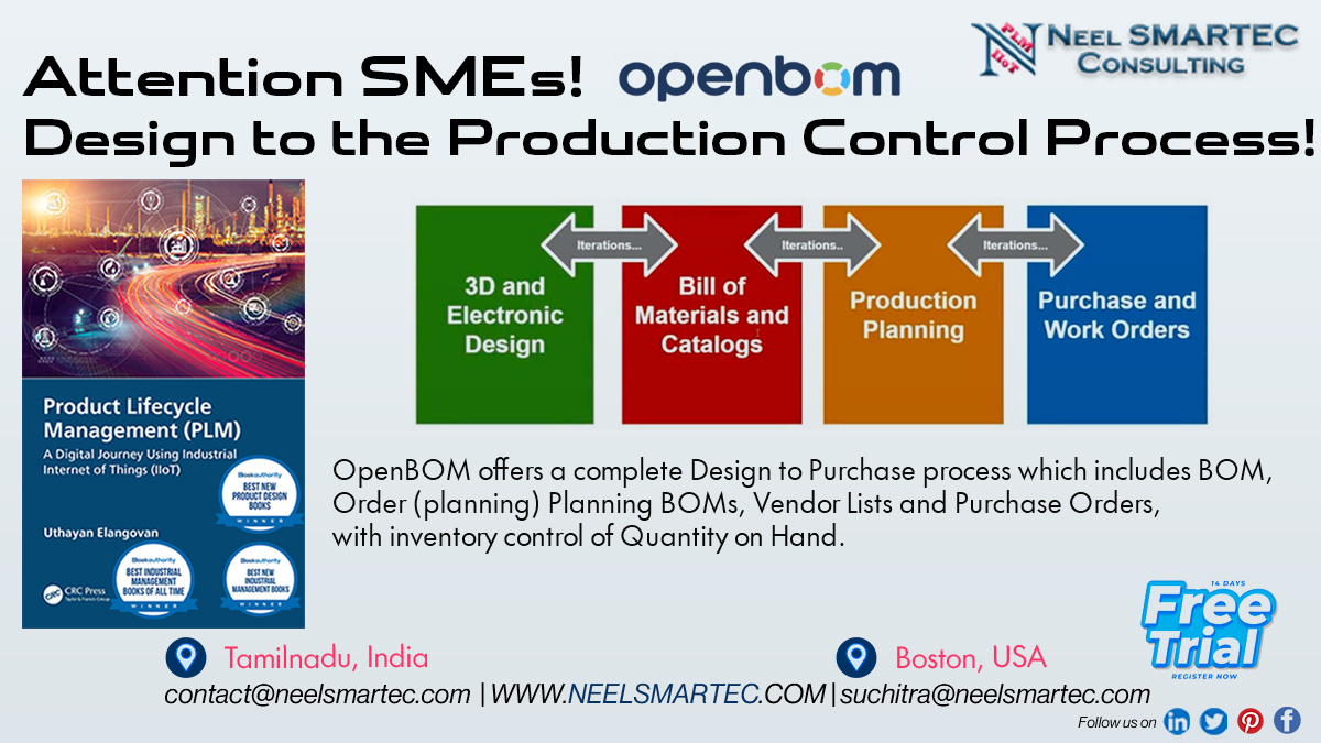 neuthayan's tweet photo. Looking for a #solution for #SMEs #Manufacturers, which offers a complete #product #Design to #Purchase #process. Connect with @NeelSmartec, #Tamilnadu, #India, #Boston, #USA for #SaaS #cloud @openbom #PLM #PDM implementation #MRP #MRPII. #Cost #ownership
https://t.co/AgfiBRvCLd https://t.co/72CwkzfSeL