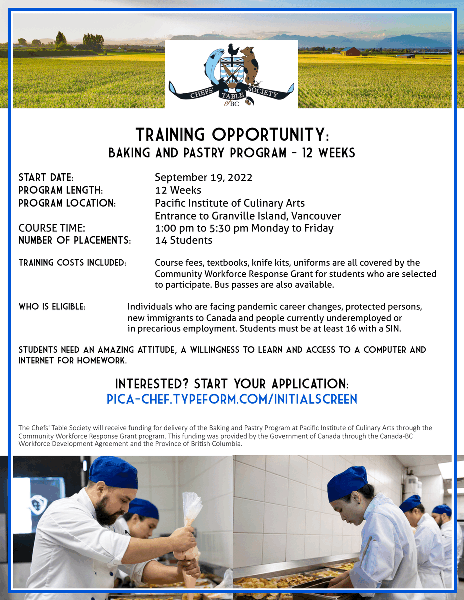 BurnabyIPT's tweet photo. Don't Miss out of this great opportunity for a FREE Baking &amp; Pastry training program for newcomers! 
Apply Now at: https://t.co/g5XXyGPH6G https://t.co/LSfFL2B9Lx