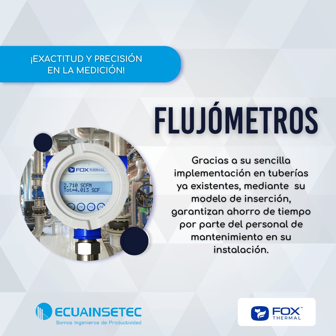 ecuainsetec25's tweet image. Su uso es recomendado para aplicaciones industriales, ambientales, monitoreo de energía y control de procesos.👩‍💻 ¡Adquiere tu demostración ya! #Flujometros #FoxThermal #Gases #Industrias #Procesos #Instrumentacion