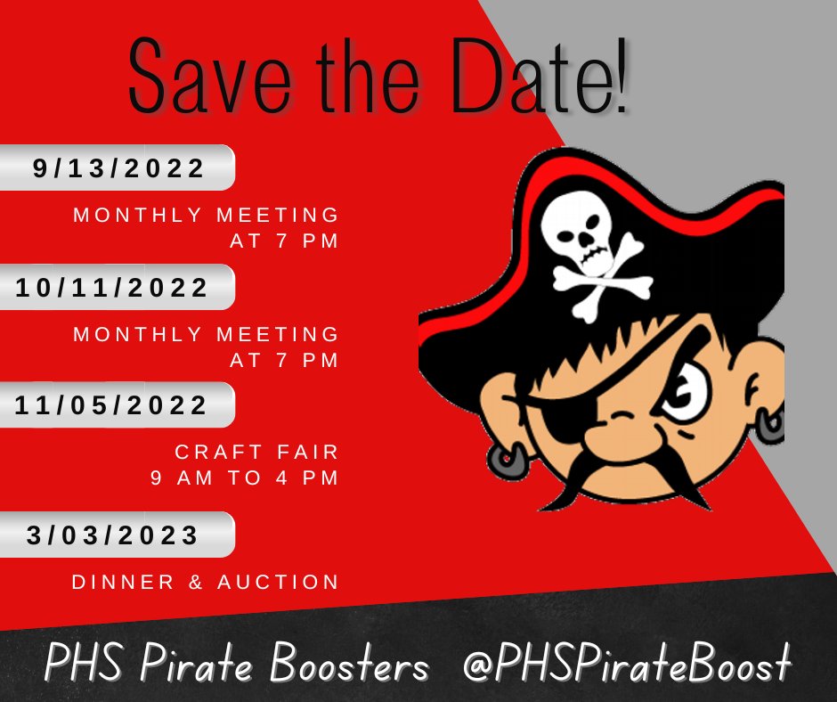 PHSPirateBoost's tweet photo. So many fun things coming up with the Boosters! Be sure to save the dates and reach out if you have any questions! 
#PHSPirates #Palatine #PirateBoosters #PHSPirateBoosters #SaveTheDate https://t.co/4Ro9rsBCDD