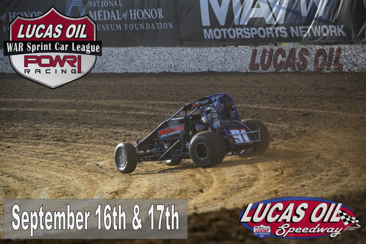 DKR_Motorsports's tweet photo. The Jesse Hockett Daniel McMillin Memorial is coming up THIS WEEKEND at @lucasspeedway!

🏎 @POWRi_WAR 

⏰ Hot laps: 6:00p Thurs/Friday, 5:30p Sat
🎟 GA: $25 adults/ $5 youth Thurs/Fri, $35 adults/ $10 youth Sat
⛔️ Pits: $40 Thurs/Fri, $45 Sat
📺 Live on @MAVTV on @FloRacing https://t.co/VgcrArvKqb