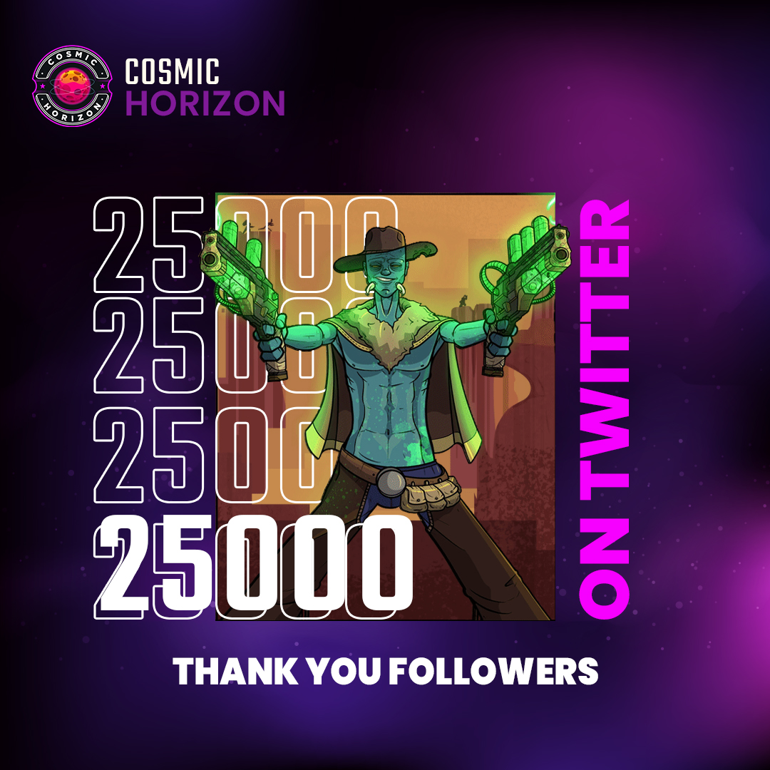 CoHo_Cosmos's tweet photo. Another milestone: 25k followers! Huge thanks and shoutout to the growing CoHo community! You've done us proud. #p2e #cosmos #ibc #ibcgang #refigaming #coho #web3 https://t.co/bp1unvZWrU