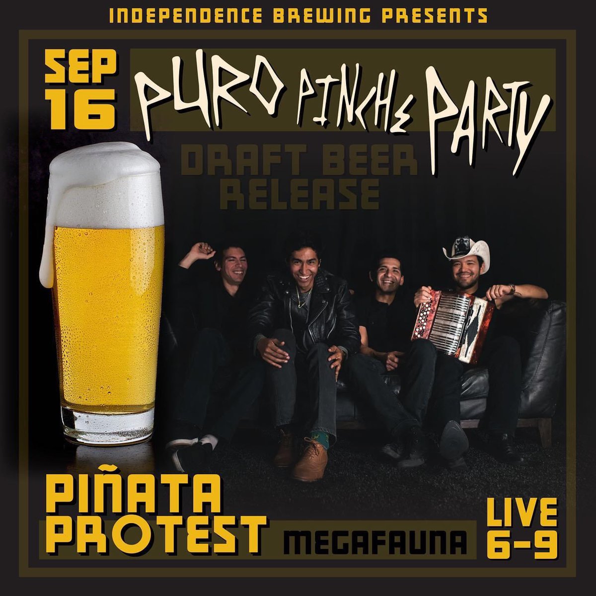pinataprotest's tweet photo. AUSTIN, TX! We got a FREE and ALL ages show THIS Friday, Diez y Seis de Septiembre at @indybrewing! We’re on at 8PM.
#Accordion #Acordeon #Punk #BajoSexto #BajoQuinto #MariachiPunk #Campirano #Bajoloche #Tololoche #Corridos #Norteño #UprightBass #Mariachi #FolkPunk #Tejano https://t.co/uEByY3vVcx
