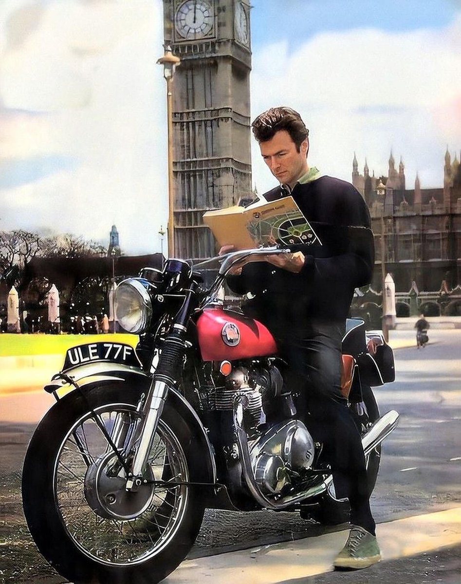 ray_vff's tweet image. Clint Eastwood bought a Norton Ranger while filming Where Eagles Dare in London in 1968, having it delivered to his hotel. He used it for sightseeing.Once he rode to Brands Hatch with co-star Ingrid Pitt (3rd picture) on the back, lapping the circuit two-up #Norton @ClintForever