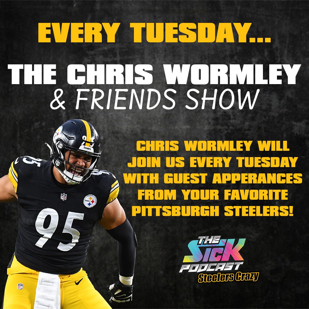 We are so excited to announce the Chris Wormley &amp; Friends show will take place every Tuesday! 

<a href="/Chris_Wormley43/">Chris Wormley</a> will join @JordanYorkMusic and <a href="/MikedUpSports1/">MikedUpSports</a> to give you an inside look into the Steelers.

And we will also have guest appearances from your favourite #Steelers 👀