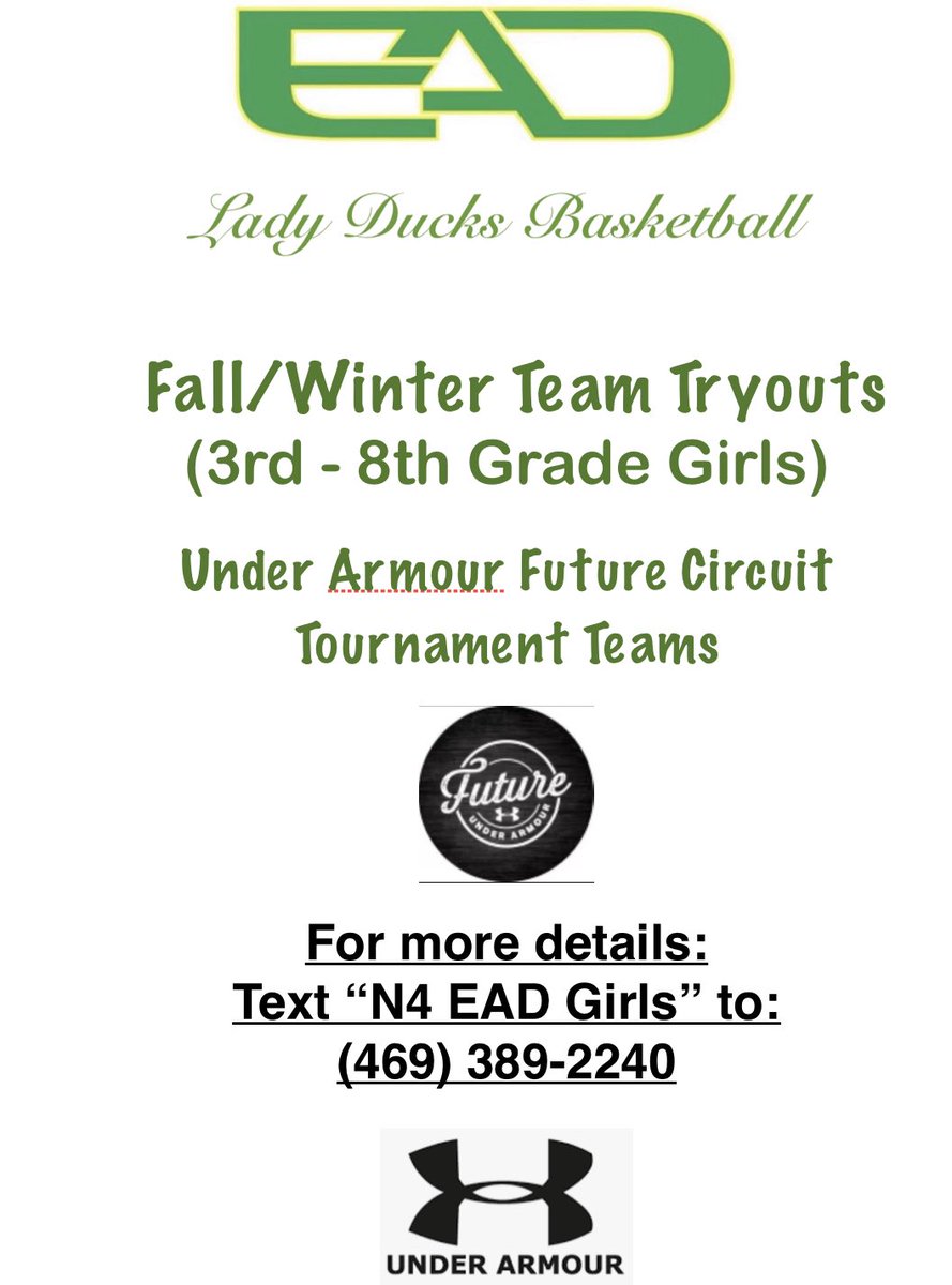 EadNorth's tweet photo. EAD, Lady Ducks Basketball Fall/Winter Tryouts! https://t.co/Zb4Lq2EvaP