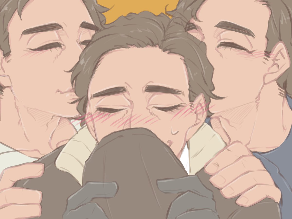 qfyrr's tweet photo. 全てのカップリングへの配慮を試みた結果もうみんな交代でキスされろ！！！！！となりました。平和的解決。 https://t.co/BUuzbuYT89