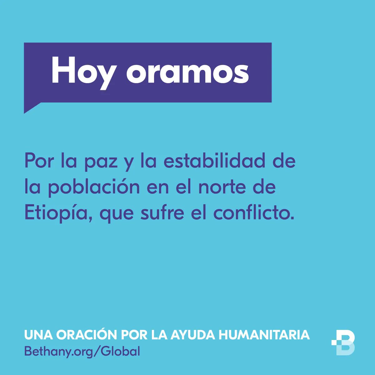 La guerra de Tigray en Etiopía es un conflicto que estalló a finales de 2020 entre las autoridades regionales de Tigray (Norte de Etiopía) y el gobierno central de Etiopía. Según las Naciones Unidas, 2.3 millones de niños se han visto privados de ayuda humanitaria.