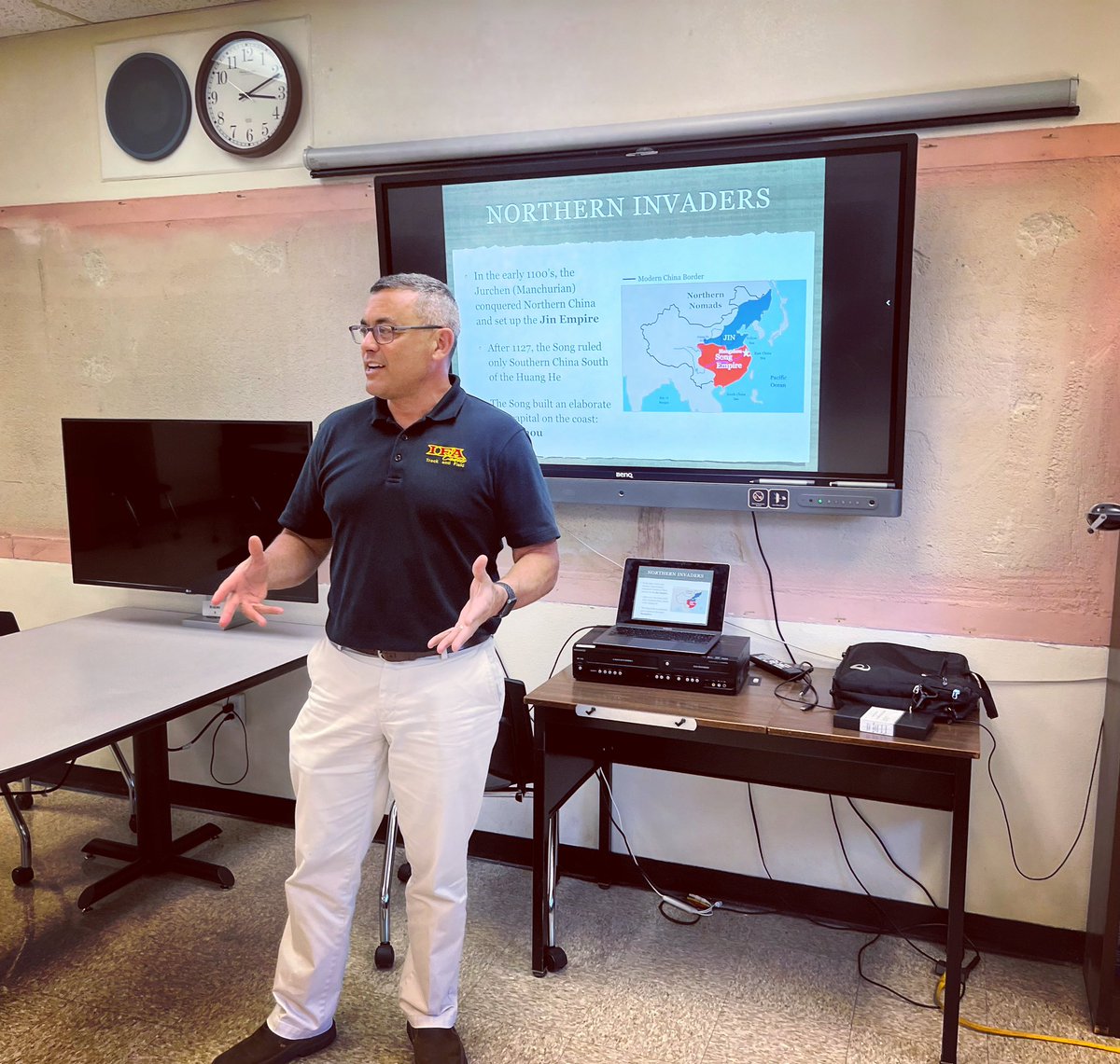 JVanHove_IFA's tweet photo. This is Dave Harms! He just started his 30th year of teaching at IFA! Dave is the definition of passion- he cares so much about History and teaching. He also pours his heart and soul into coaching. No one else loves Casey’s cookies and Mountain Dew more than Dave! #IFACadetPride https://t.co/SqWLIamXPg