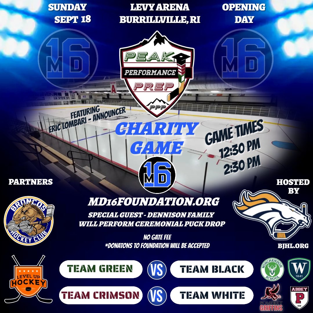 PPP_Prep's tweet photo. We are excited to kick off our season this Sunday! Games will be dedicated to Matt Dennison and the MD16 Foundation!   We are honored to have the Dennison family in the building and performing the puck drop in our opening ceremonies. See you there!! #MD16Forever #PPP @MarkDivver https://t.co/dnVDMC8MB9