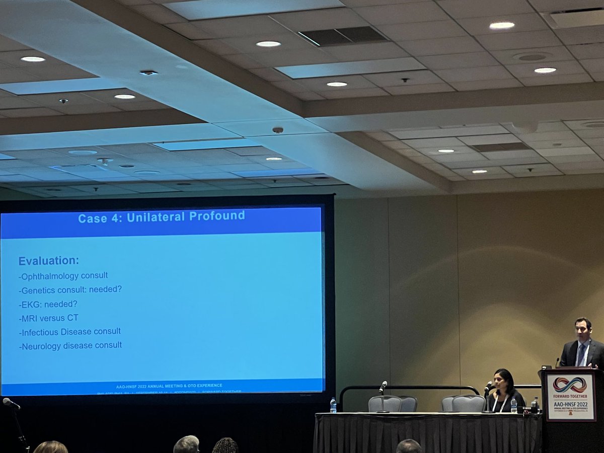 pjbyrnemd's tweet photo. Dr. Samantha Anne of @CleClinicHNI presenting now on #sensorineural #hearingloss in kids at #OTOMTG22 https://t.co/R2UDamvUVV