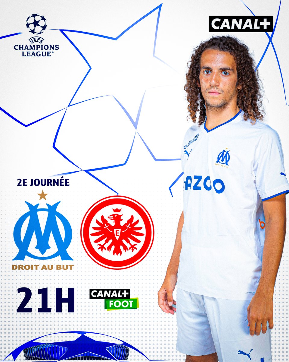 😍 Jour de match, jour de Ligue des Champions !

👉 #omfrancfort à suivre sur Canal+ FOOT, l'avant-match dès 20h avec le Canal Champions Club ✅

#UCL ⎮ #OMFRA