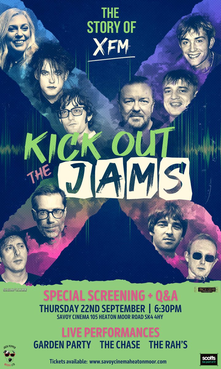 Next week! Kick Out The Jams: The Story of XFM @ <a href="/savoyheatonmoor/">Savoy Cinema HM</a> feat live Q&amp;A with <a href="/ianjefferies24/">Jack Pepper Media Ltd</a> &amp; live performances from <a href="/therahsmusic/">The Rah's</a> <a href="/GardenPartyManc/">Garden Party</a> &amp; <a href="/OFL_TheChase/">The Chase</a>, presented by <a href="/louschofieldtv/">Louise Schofield</a> 

<a href="/TheSongbird_HQ/">THE SONGBIRD HQ</a> <a href="/SignatureEntUK/">Signature Entertainment 🎬</a> 

Tickets ⬇️

savoycinemaheatonmoor.com/#!/EventDetail…
