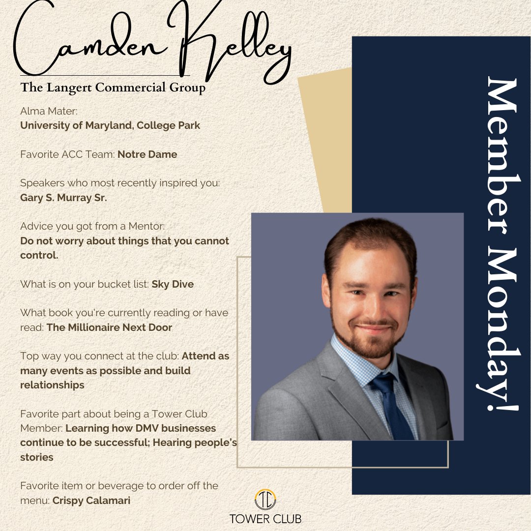 TowerTysons's tweet photo. It's Member Monday! We are spotlighting Camden Kelley, for always attending our events and capturing the best photos. Thank you, Mr. Kelley! 

#membership #membermonday #spotlight https://t.co/L0Bhn8Jecq