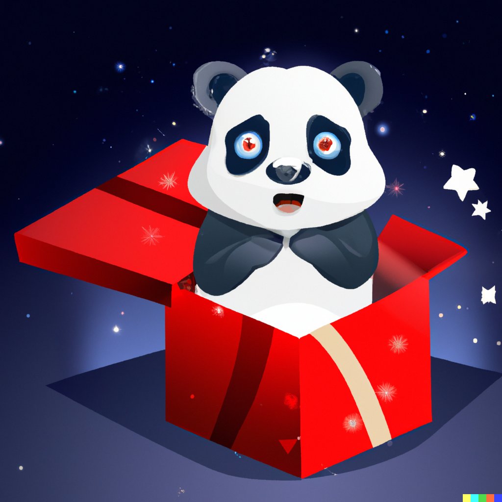 ePassport_nft's tweet photo. Follow us to get your reward when we launch! 

#Crypto #art #dalle2 #gpt3 #NFT

“happy panda opening his gift package in space ” https://t.co/6wYEz85Hi1