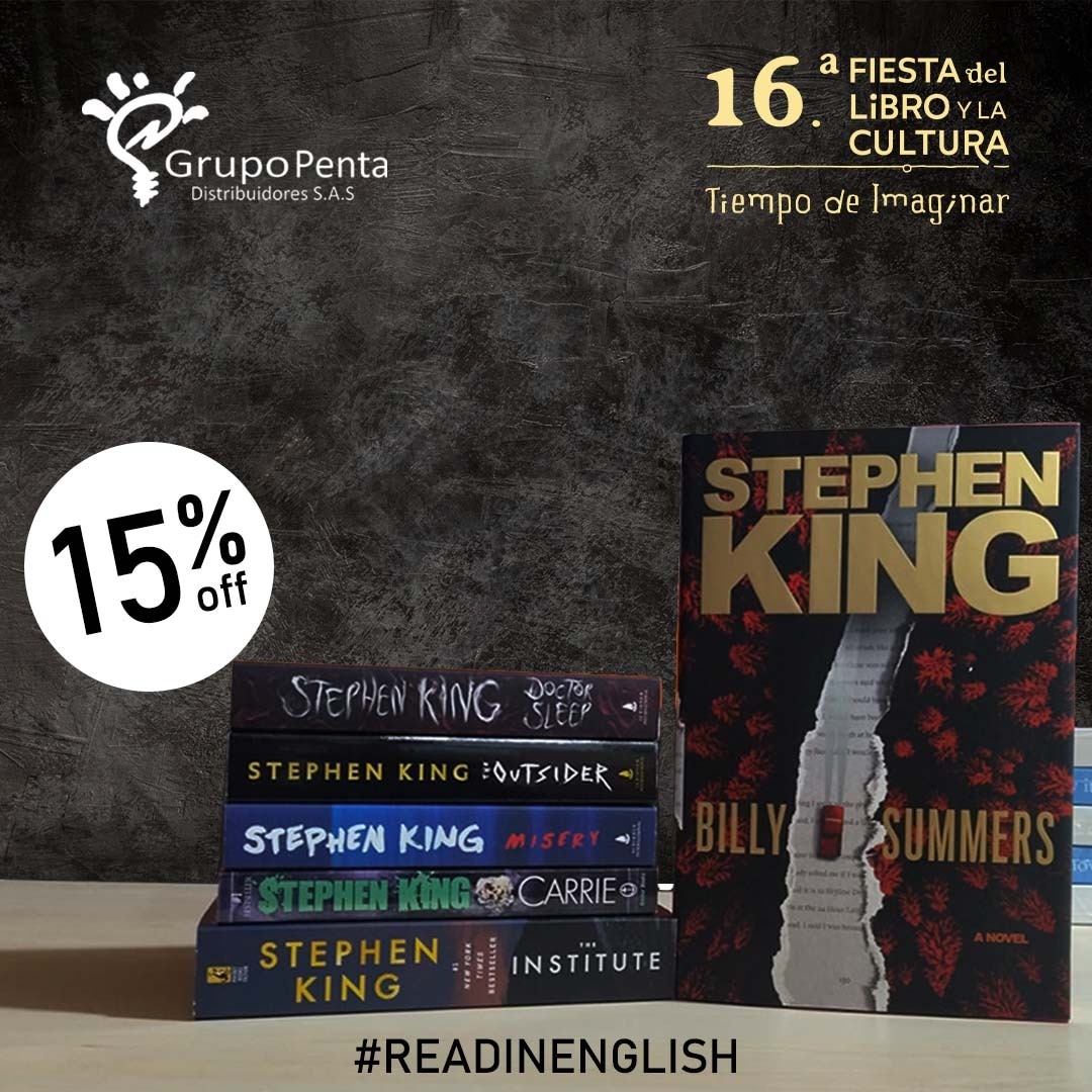 ByTheBookGeek's tweet photo. #readinenglish En la @fiestadellibro encuentra los libros de Stephen King en inglés. Grupo Penta y By The Book Geek te los trajo. ¡Están recién llegados!
Estamos ubicados en el stand E-20 Jardín Botánico. ¡Los esperamos con los libros abiertos! https://t.co/Zo9cFieC94