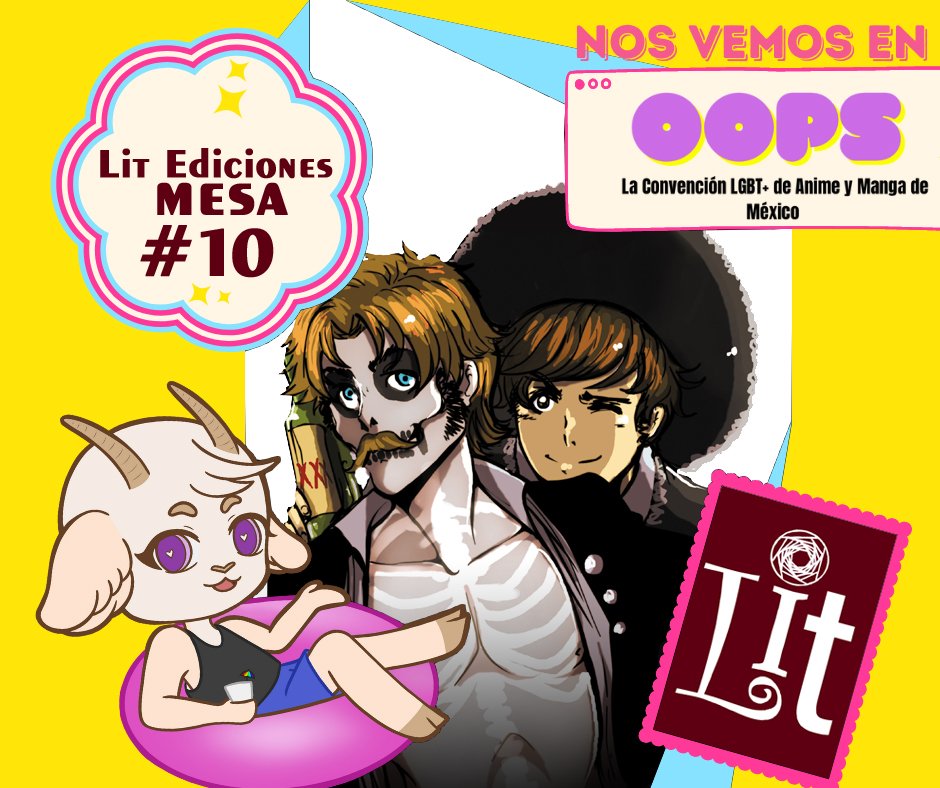 litediciones's tweet photo. ¡Ya solo faltan unos días! Nos vemos en Oops este 17 y 18 de septiembre, en Cintermex de Monterrey, con los mejores títulos de Lit Ediciones y un estreno.
#oopssummerfest #oops #yaoi #comic #bl #LitEdiciones #MeetOopsArtist22 https://t.co/dtaOyVVqxS