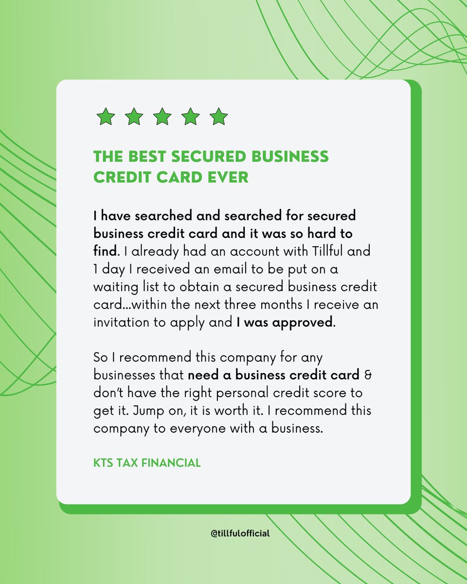 Tillful's tweet photo. Reviews like this are everything 🥰 @TillfulCard https://t.co/XdOylPD7MB