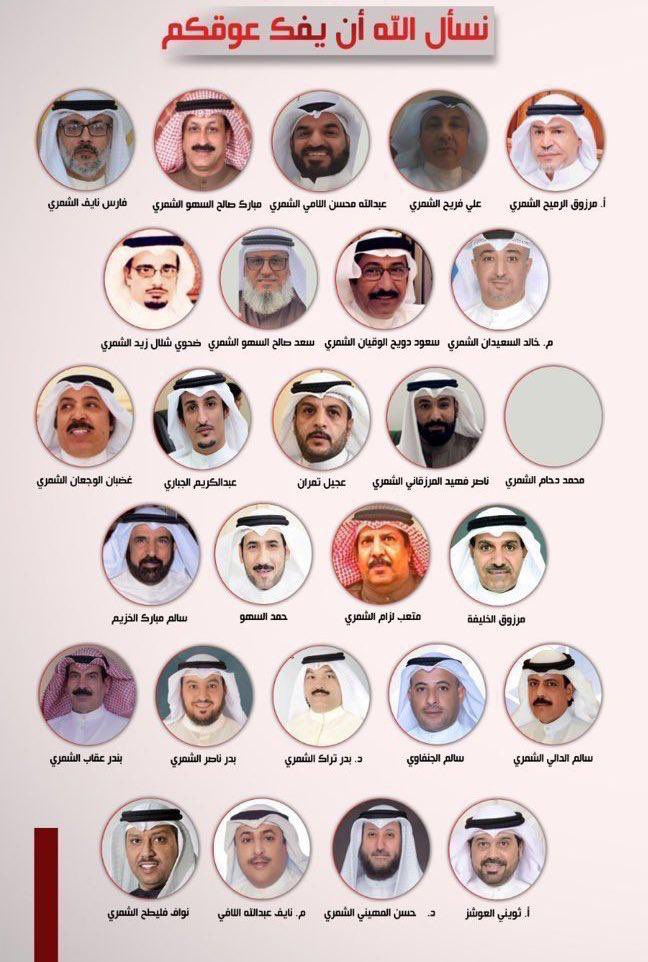 أسأل الله ان يبشر الاخوة في #تشاورية_شمر بما يحبون ويفرح أهاليهم بالإفراج عنهم عاجلاً وليس آجلاً 

وشهادتي مجروحة في حق الأخ مرزوق الخليفة
الذي زاملته فكان نعم الأخ ونعم الزميل
فصبرُ جميل والله المستعان