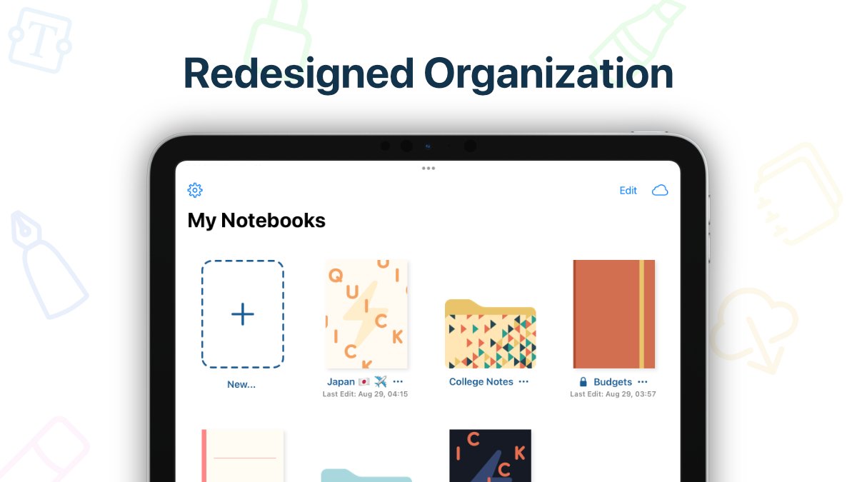 QuickNotesX's tweet photo. Organize your notes like a pro with QuickNotes X.

The new Library 📚 has bigger previews to easily find your content🔍, and quick actions are now accessible by tapping on an item’s title⚡️!
Want to move things around? Use Drag &amp; Drop to rearrange items in any order you desire😎! https://t.co/GDD6GOoULW