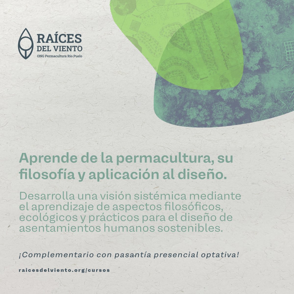 RaicesDelViento's tweet photo. ¡Inscripciones abiertas a nuestro #curso online! Aprende de diseño en #permacultura: ecología, climas, suelos, agricultura y producción ecológica, y el proceso de diseño de asentamientos humanos sostenibles.
Programa completo e inscripciones en https://t.co/isxfVtmmWH https://t.co/P2a5FpIlHo