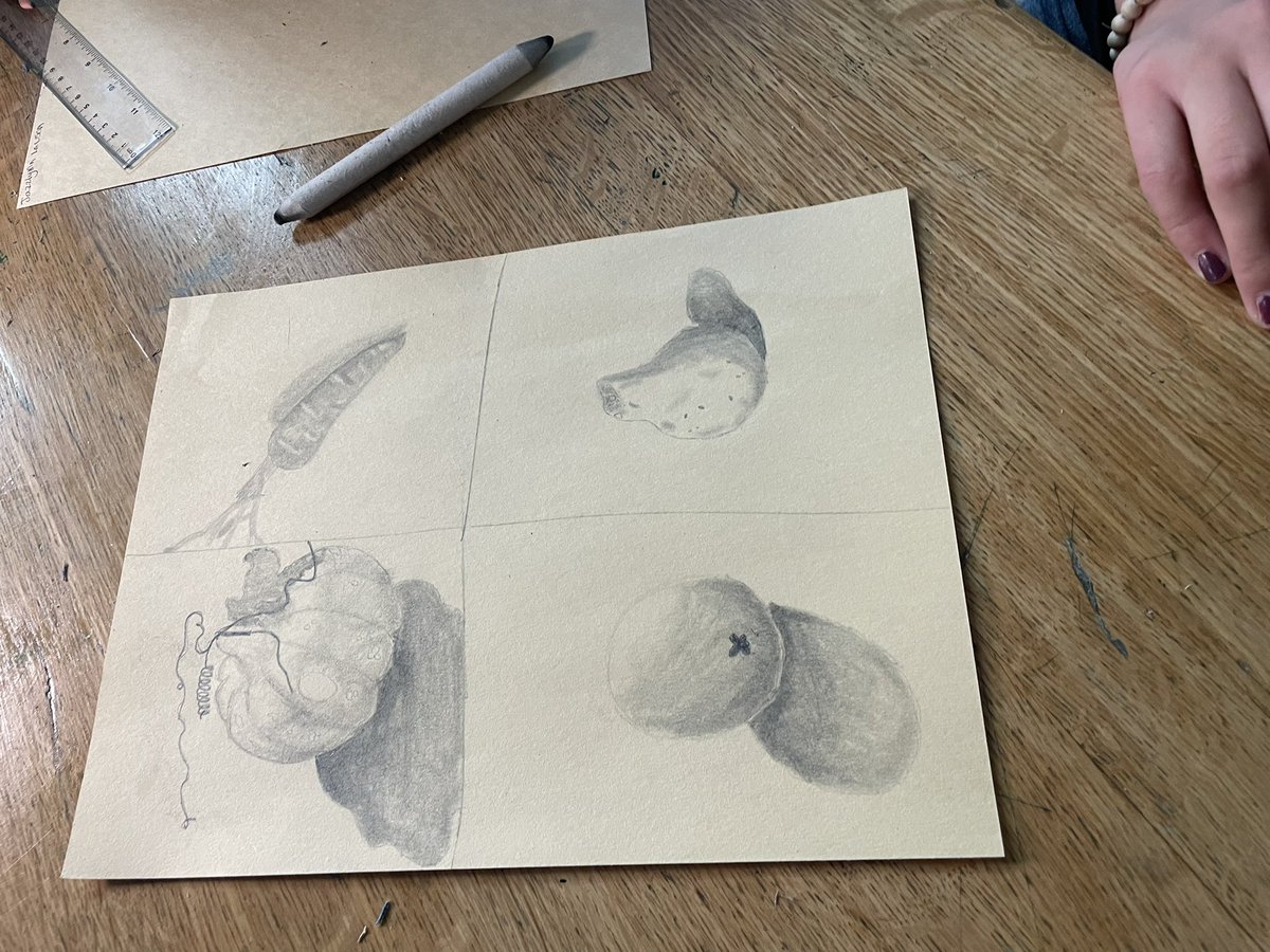 MaertensSydney's tweet photo. Intro students developing their skills in value and texture. ✏️✍️ @BurtonBulldogs @BurtonSchools https://t.co/ebqBmk1zu5