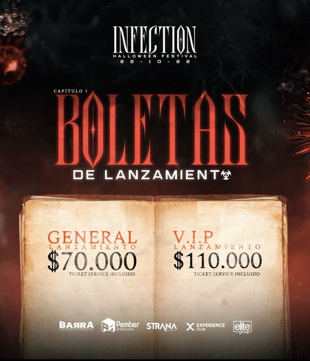 INFECTIONFESTI1's tweet photo. ÚLTIMAS BOLETAS EN ETAPA DE LANZAMIENTOOO👋🏽🎃👻🥱 https://t.co/9QZihd4aXZ