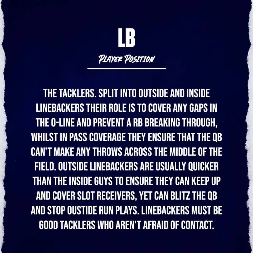 hudfbl_'s tweet photo. New to American Football? Need to know the basics? 
We'll be going over each position leading up to freshers!

Strong tackler? Able to be an all rounder on the field? Want to be a QBs worst nightmare?

Linebacker might be for you! Join us and give it a go! 
#TogetherWeAchieve https://t.co/Otmm3ugA84