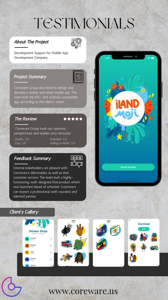 corewareus's tweet image. See what people are saying about our work on Clutch. 

#CorewareGroup #CWG #worldclasssolutions #customsolutions #softwaredevelopment #techcompany #techsolutions #appdevelopment #ilandmoji #stickers