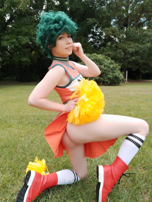 1 pic. Cheering you on :3 #deku #bnha #mha #cosplay #genderbend #nsfw #cheeruniform #cutie #outdoornudity