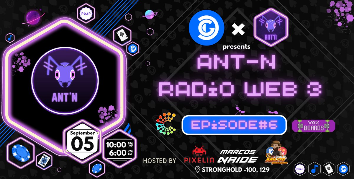 LIVE NOW 🚨

Join us for <a href="/AntN_RadioWeb3/">Ant-N 👾</a> to hear about web3 artists and the latest ICE Poker news

Hop into The Stronghold (-100, 129) 👇

play.decentraland.org/?position=-100…