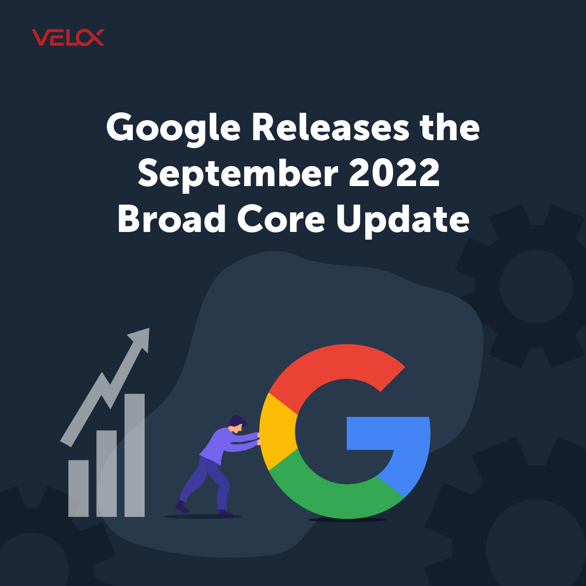 veloxmedia's tweet photo. Google has released their September 2022 broad core update, signaling noticeable changes to search results. Following the helpful content update, this update will take about two weeks to complete.

Check out our new blog to learn more: https://t.co/WLDwO5jEGO

#VELOX #google https://t.co/d8IW5R8IJ1