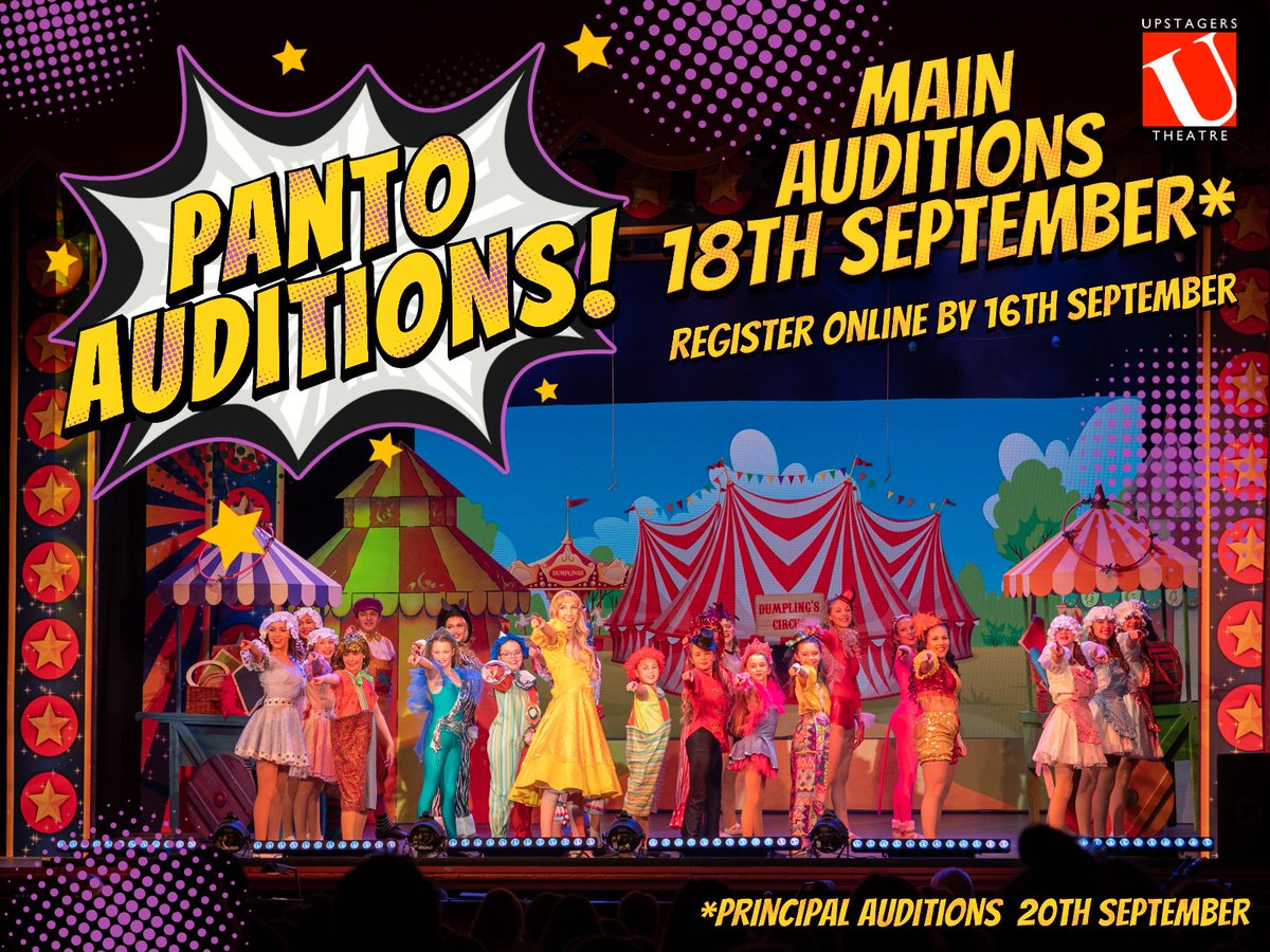 There is still time to register to audition for the next magical Upstagers pantomime, Cinderella! For more details and to register for an audition place please visit forms.gle/t68mmvYXwERgH3…  - but be sure to register before midnight on 16th September! #Ilkley
