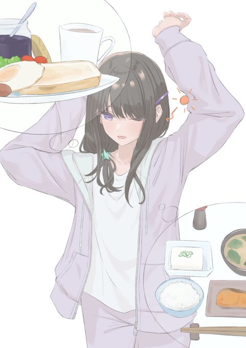 「black hair toast」 illustration images(Latest)