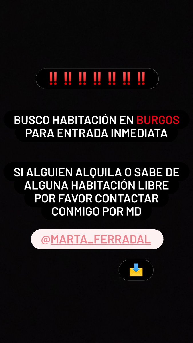 Marta_Ferradal's tweet photo. BUSCO PISO COMPARTIDO EN BURGOS PARA ENTRADA INMEDIATA. 
Os agradecería muchísimo la difusión🙏🙏🙏 https://t.co/SgpoFdhrTR