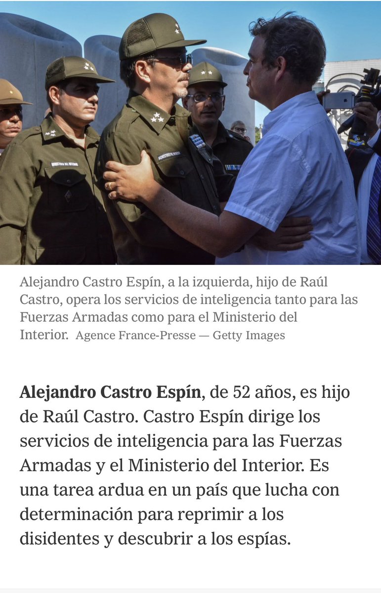AbdelAvila7's tweet photo. Artículo de, El New York Time ( Abril  del 2018 ) Contexto El Poder detrás del Poder
No importa quien sea la figura pública en el poder gobernante de🇨🇺o de todos los cambios fraudes que vengan, eso no importa
Los Castros son el Poder detrás del Poder
#AlMachete #LaLibertadCuesta https://t.co/DxpsxaiFqc