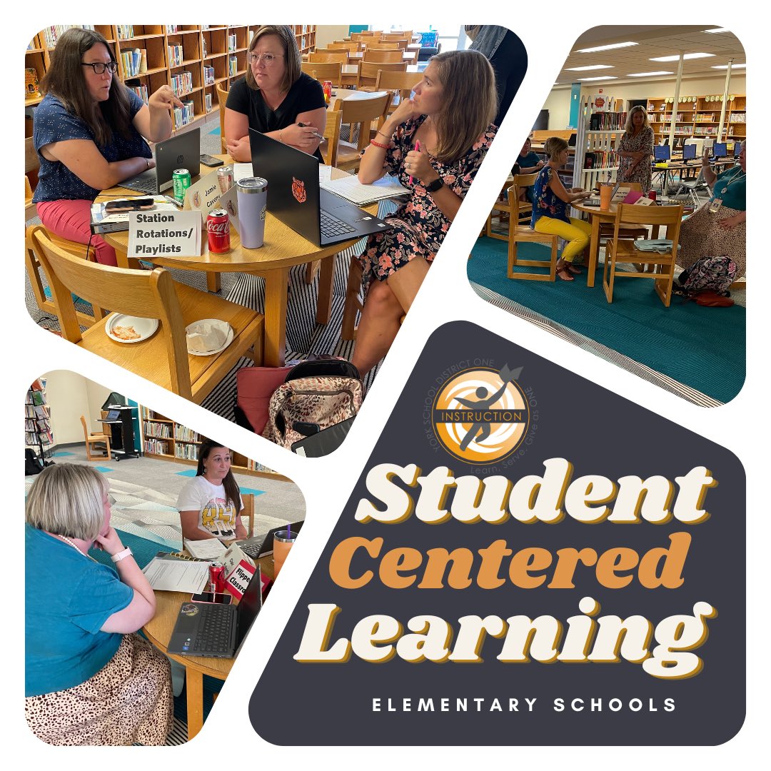 Teachers in our Elementary Student Centered Learning cohort put in the work today! 👷‍♀️They looked at several different ways to focus on the student learners 🧑‍🎓in their classroom, began building 🔨 a plan of action &amp; will be putting that into place soon! #ysd1forimpact @york1learns
