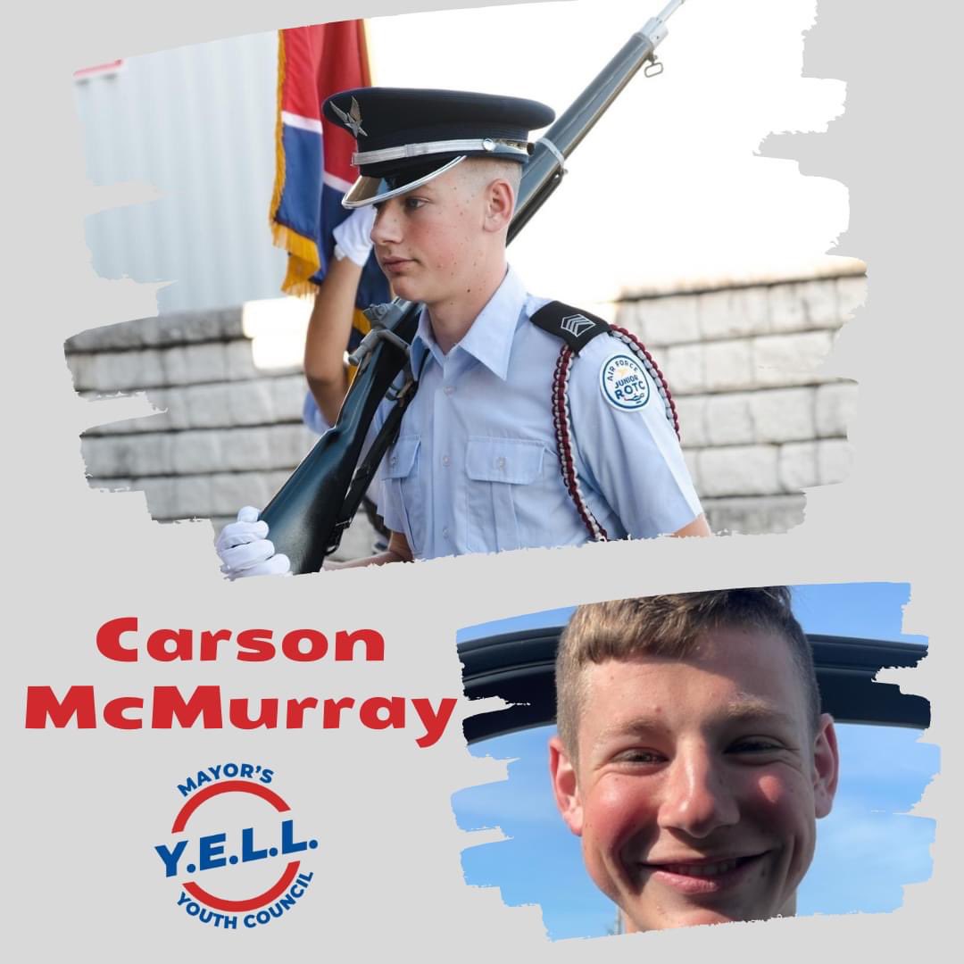 YELLserves's tweet photo. Meet the 2022-23 Council!

Carson McMurray is a senior at @KCS_DBHS 

Activities: 4th Year AFJROTC Cadet and a member of the DB swim team

Favorite Restaurant: Stir Fry Cafe

Fun Fact: He has his Student Pilot Certificate and weeks away from his Private Pilot Certificate. https://t.co/xCuyKIgtlK