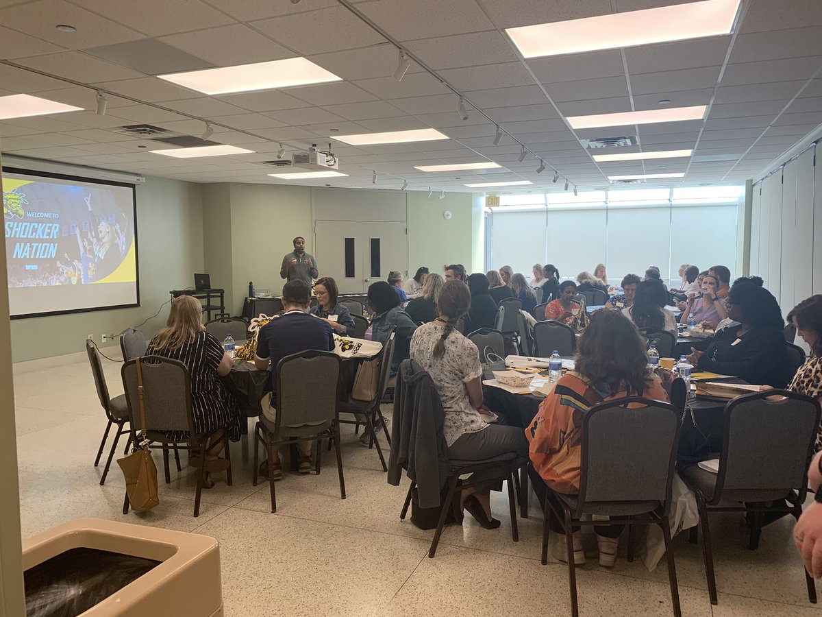 THANK YOU counselors for for joining us at our luncheon to learn more about WSU for your students!! #FWCounselorsRock #TexasShockers <a href="/wheatweet/">Bobby Gandu</a> killed it with the presentation, as usual. 🖤💛