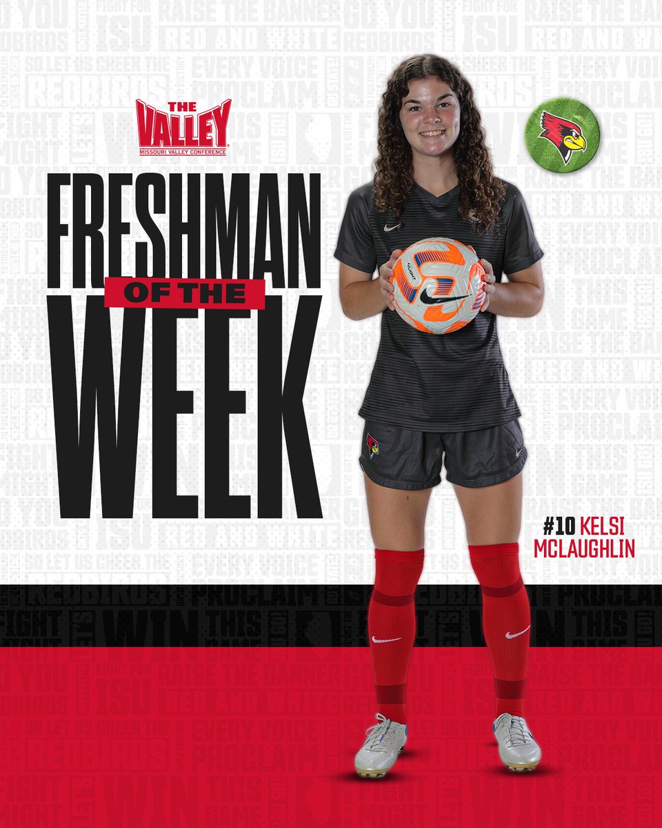 Redbird_Soccer's tweet photo. she scored her first two collegiate goals, including the game winner Sunday at Western Illinois. @kelsi09 is the MVC Freshman of the Week! https://t.co/eskDw317nO