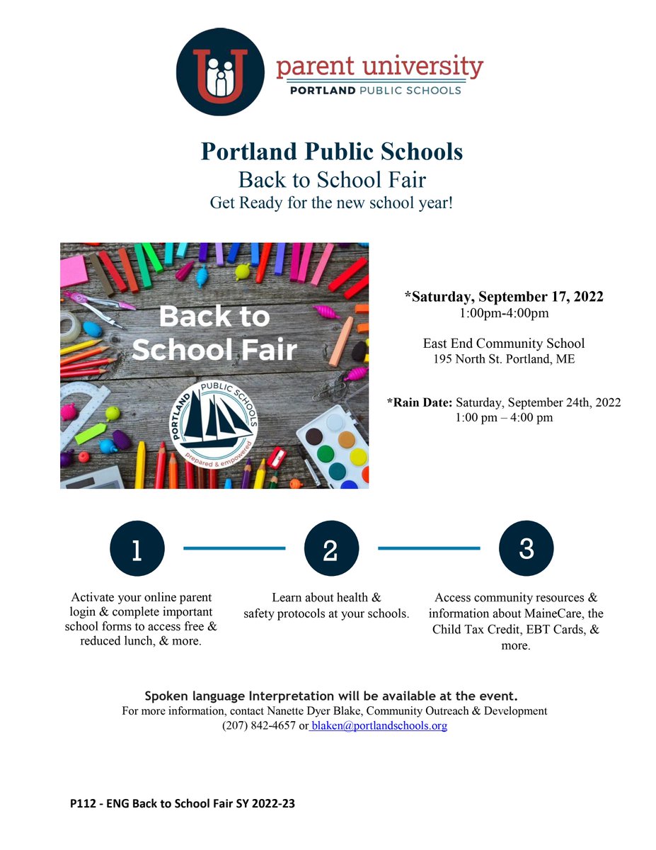 Join us this Saturday at East End for our Back to School Fair! Access translated information here: ow.ly/gv2B50KHu18