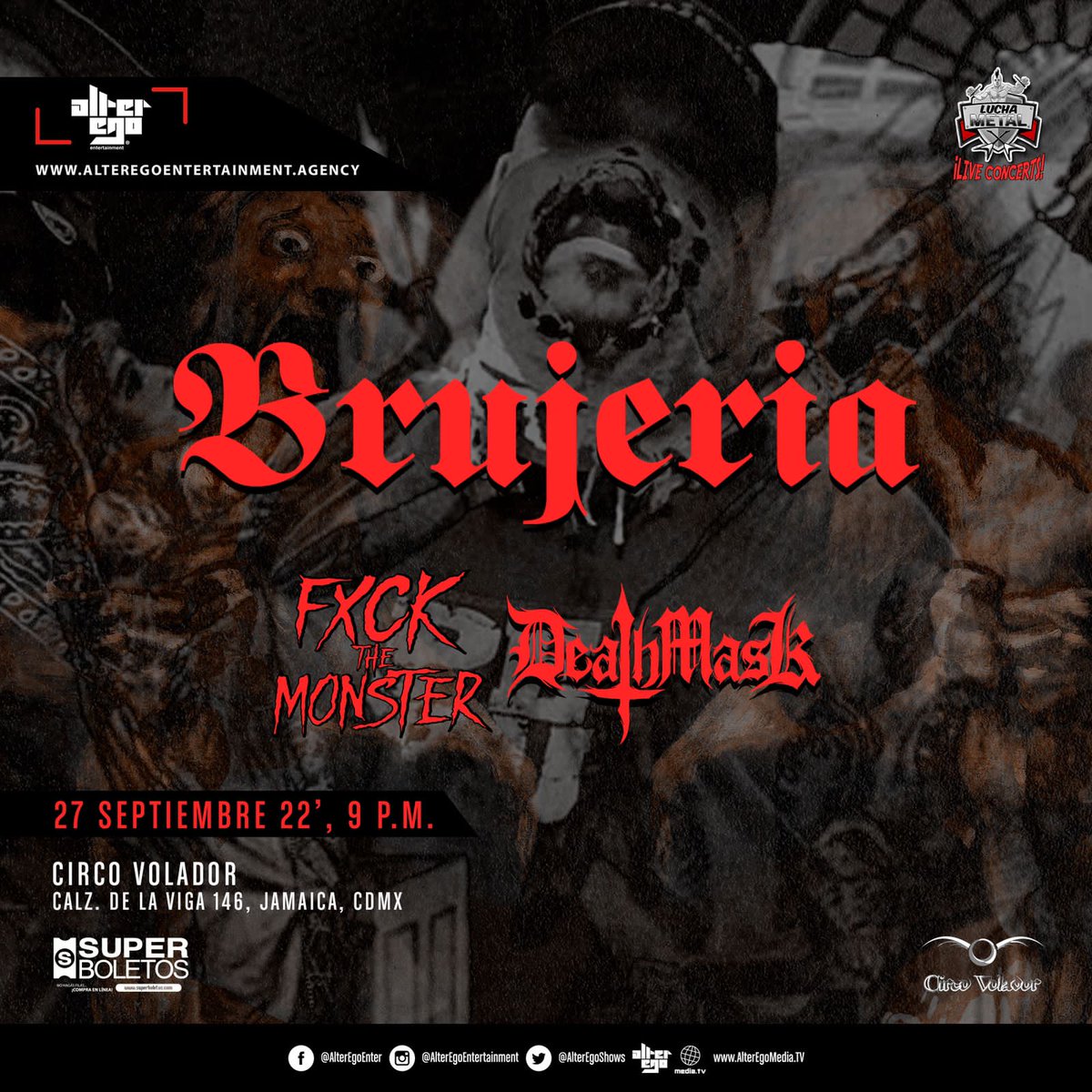 Lo que la pandemia nos quitó, el trabajo duro y la constancia no están regresando.
<a href="/circovolador/">Circo Volador</a> <a href="/brujeria/">Brujeria</a>
<a href="/AlterEgoShows/">Alter Ego Entertainment</a>