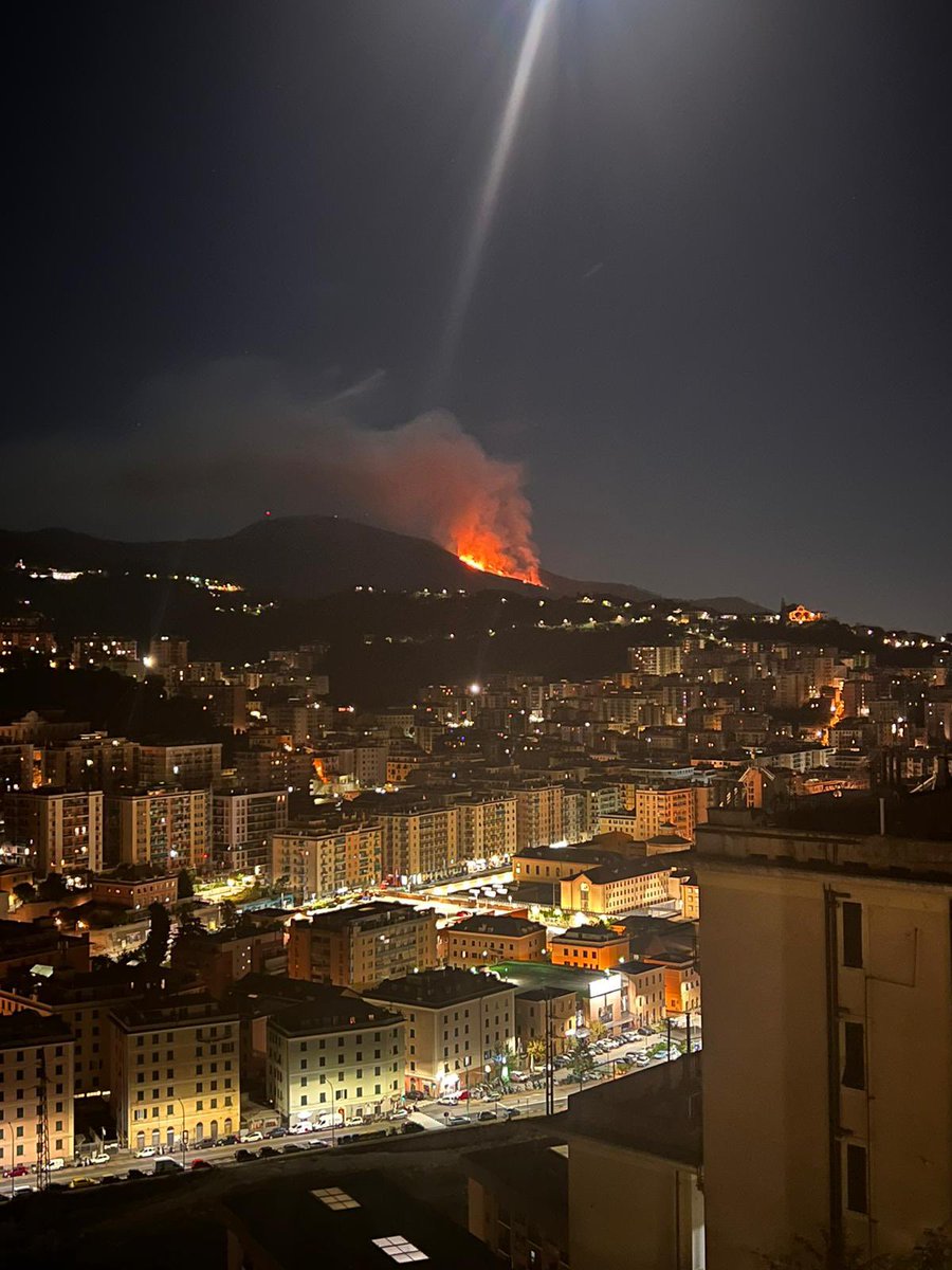 RegLiguria's tweet photo. 🔥 Un #incendio si è sviluppato in tarda serata tra il monte #Moro e il #Fasce, nel Levante genovese: sul posto sono presenti 3 squadre dei Vigili del Fuoco e 3 squadre di volontari

Un altro incendio segnalato a Forte Santa Tecla. Seguiranno aggiornamenti in caso di criticità https://t.co/eoYQqZZOBb