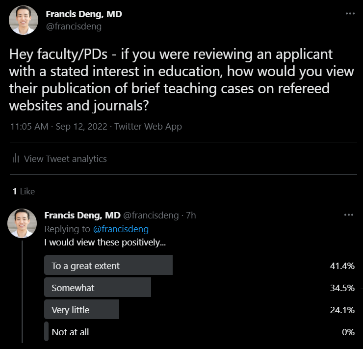 francisdeng's tweet photo. Putting in the time to publish imaging cases on sites like @Radiopaedia or journal sections like Images in @Radiology_RSNA would demonstrate your commitment and interest in radiology education to anyone reading your CV. https://t.co/83C2cZvwMO