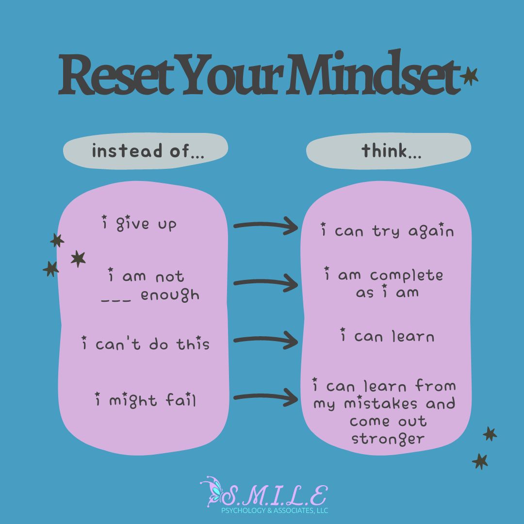 smilepsychology's tweet photo. #SMILEPsychology #mentalhealth #TherapyInColor #reset #mindset #reachout #makeyourappointmenttoday https://t.co/o5OYO0GL57