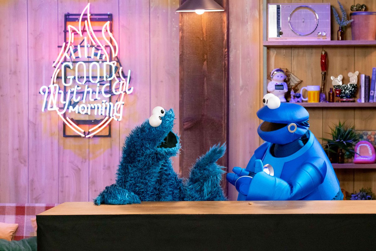 Mythical's tweet photo. It was an HONOR to have @MeCookieMonster come all the way from @SesameStreet to play with us on GMM today 🍪 https://t.co/YoxvNqv4Um