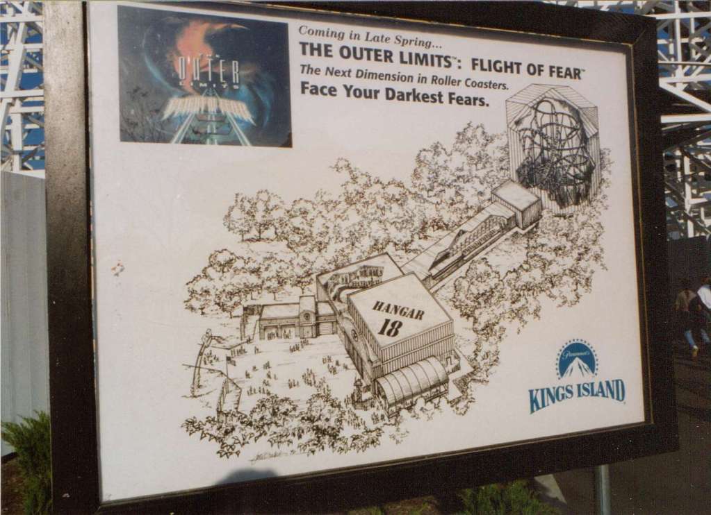 KIHistory's tweet photo. The Outer Limits: Flight of Fear opened in 1996 and was built by Premier Rides, a US-based company that would manufacture Italian Job: Stunt Track (now known as Backlot Stunt Coaster) 9 years later. (📸: Coasterbob62, 1996) https://t.co/x34Id0XlyZ