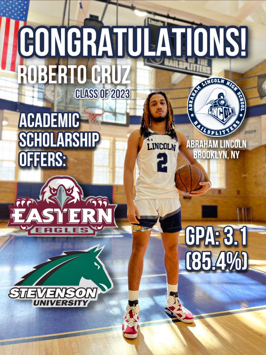 CoachDeanBK's tweet photo. Congratulations to our very own ROBERTO CRUZ on receiving TWO academic scholarship offers! We are extremely proud of your commitment, focus and dedication in the classroom! Way to lead by example! #Lincoln #StudentAthlete #BooksBeforeBall #Railsplitters #LHOUSE ๐๐โช๏ธ๐ต https://t.co/pos8pDxjRz
