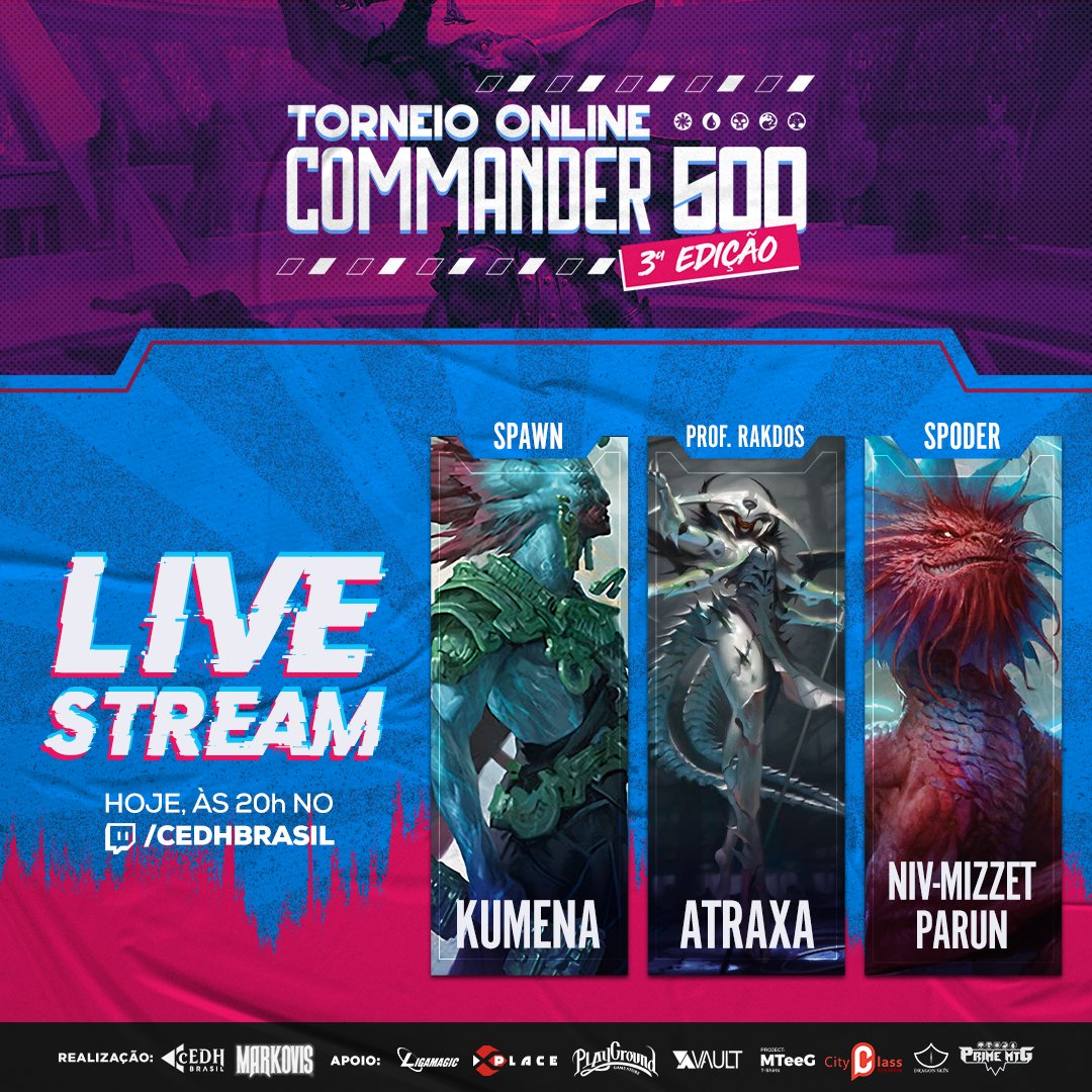 cedhbrasil's tweet photo. 🏆 1ª RODADA DO #COMMANDER500!

Confira esse jogão pra dar início as transmissões do maior torneio de commander do mundo. 🌎

Hoje excepcionalmente uma partida com 3 jogadores.

📺 https://t.co/DOl5FQl9UN https://t.co/XyTcbXxVqC